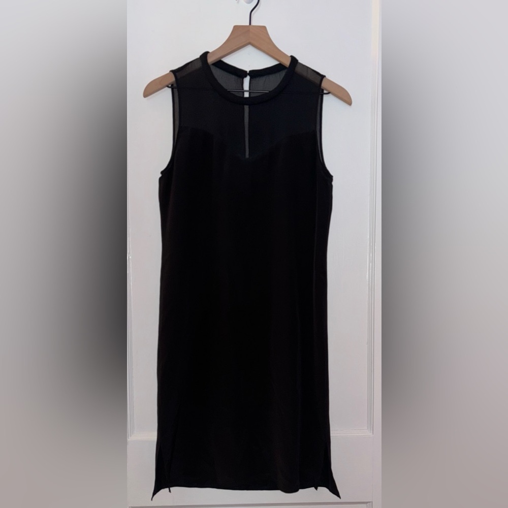 NWOT Rebecca Taylor Silk Black Midi Dress